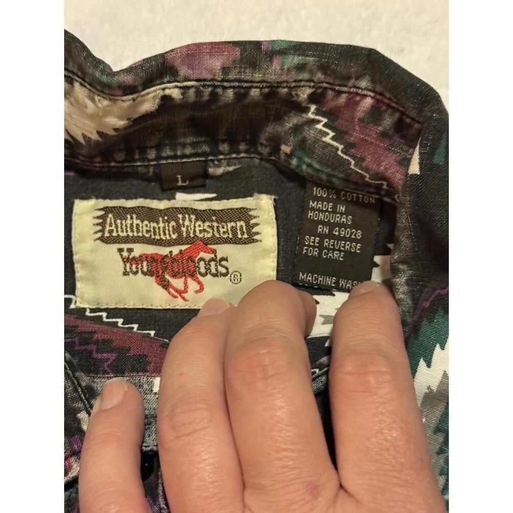 Authentic Western Youngbloods Aztec Print Button Up Shirt Large - Picture 4 of 6
